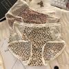 Women's Fashion Sexy Leopard Print Mesh Perspective Non Trace Ice Silk Wrap Non Trace Pure Waist Underwear