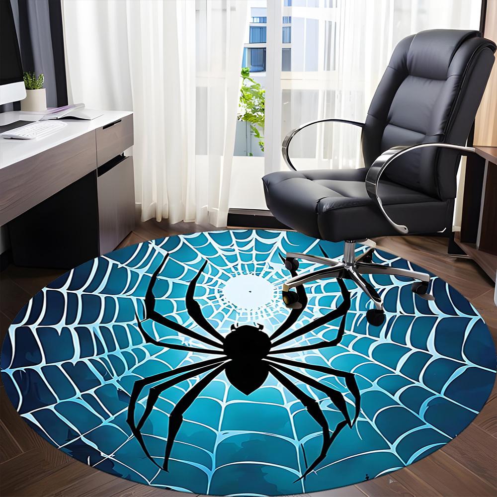 1PCSpider Web Office Round Area Rug, Mat Suitable For Office, Under Office Chairs Bedroom Living Room Home Decor, Room Deco