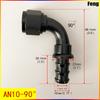 Universal Push-on Hose End Fittings Fuel Oil  0 45 90 180 Degree Cooler Hose AN4 AN6 AN8 AN10 AN12 Connection Adapter