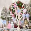 Winter Acrylic Christmas Ornaments Colorful Snowflake Ballerina Dancer Feather Hanging Ornaments for Xmas Tree Decor