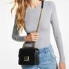 Michael Kors MK Sonia Small Chain Leather Solid Color Flap Large Logo Leather Shoulder Crossbody Bag Women bags Black 35F1G6SS5L-001