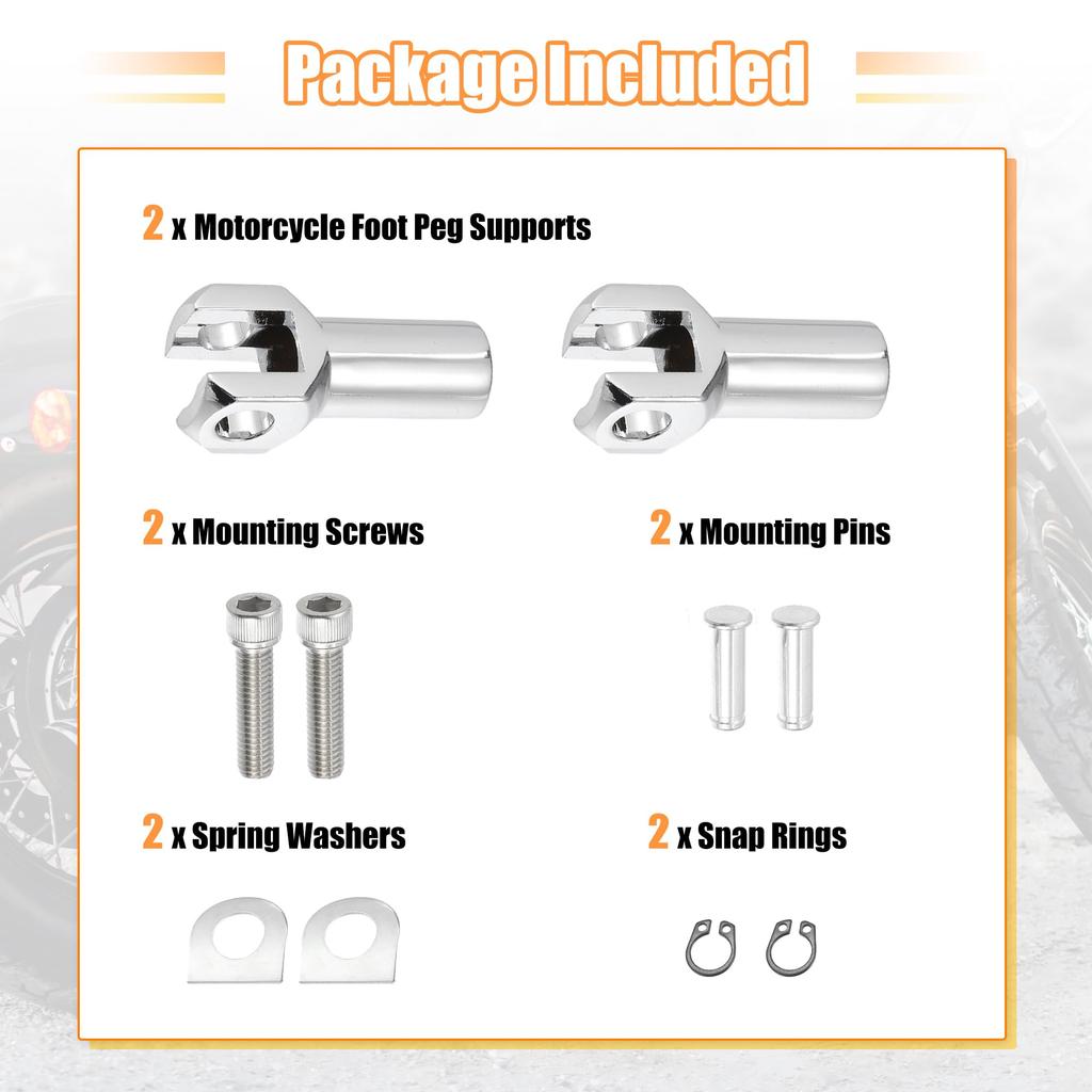 X AUTOHAUX Passenger Foot Peg Support Mount Clevis Kit for Left and Right Harley
