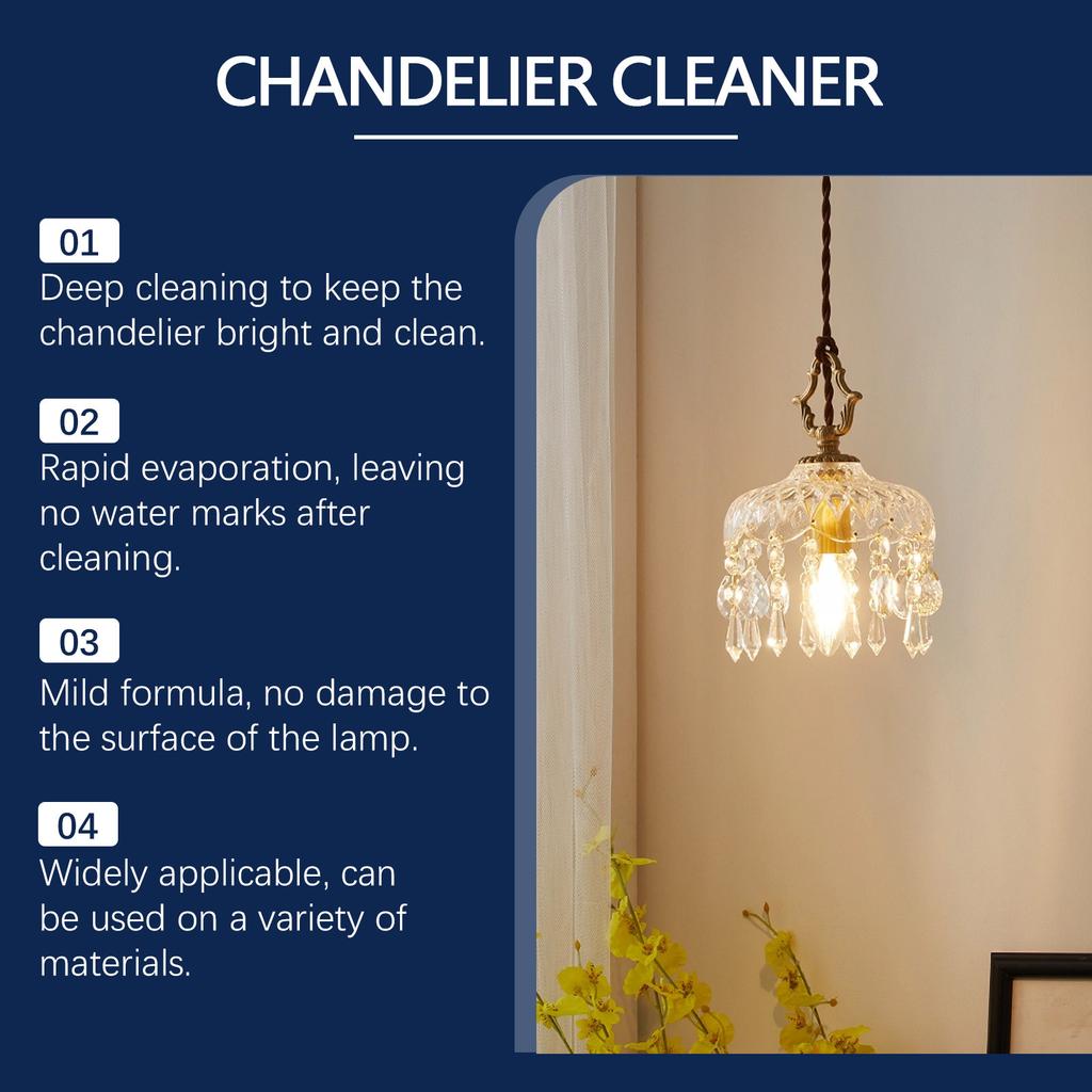 Очиститель для люстр Очиститель для хрустальных ламп Не нужно разбирать Распылитель Не нужно протирать Не нужно мыть Очиститель для ламп освещения. 237 мл