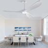 60-inch fan with lighting and remote control, 3 solid wood blades, 3-CCT, dimmable, six-speed reversible fan settings, for living room/ dining room