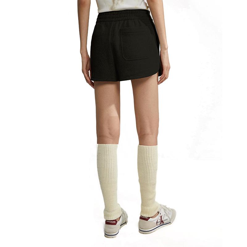 Calvin Klein Прямые шорты с вышитыми буквами и эластичным поясом, женские шорты черного цвета 40WI253BAE