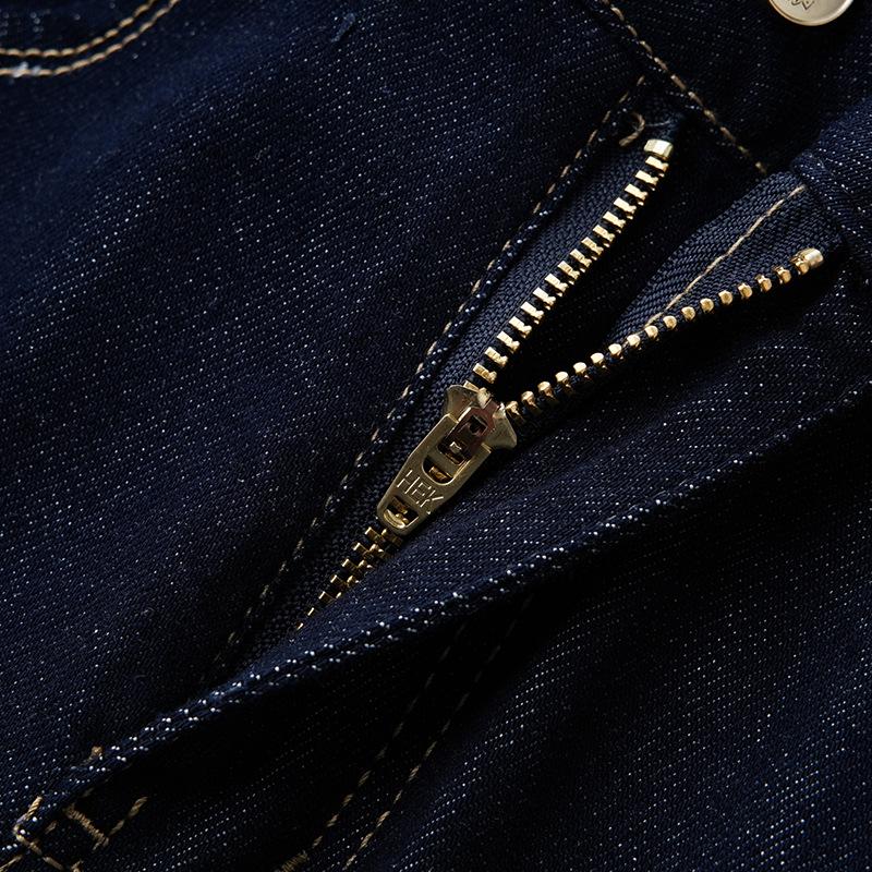 Women's 2025 Retro Dark Blue High-Waisted Wide-Leg Jeans for Spring and Autumn