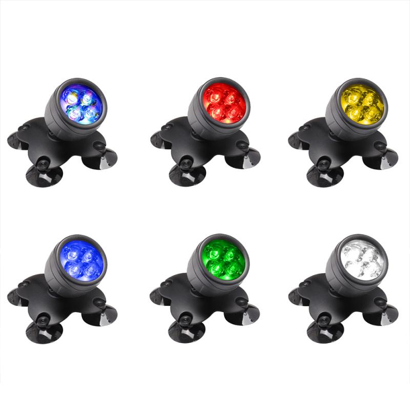 Waterproof Fishbowl  Light Aquarium Diving Spotlight With Suction Cup Remote Control 360 Degrees