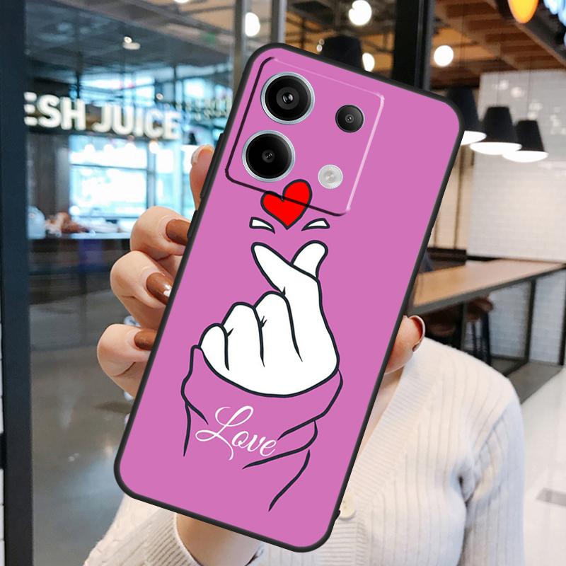 Чехол Kpop Сердце Пальцами Для Xiaomi Redmi Note 11 9 10 12 13 14 15 Pro Plus Redmi 15 15C 10C 12C 13C 14C Обложка
