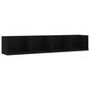 VidaXL Wall-mounted CD Rack Black 100x18x18 Cm Particleboard