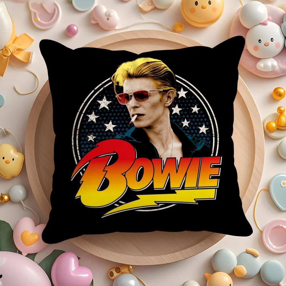 David B-Bowie Cushion Cover Short Plush Double-Sided Printing Home Machine Washable In Warm Winter Pillow Case