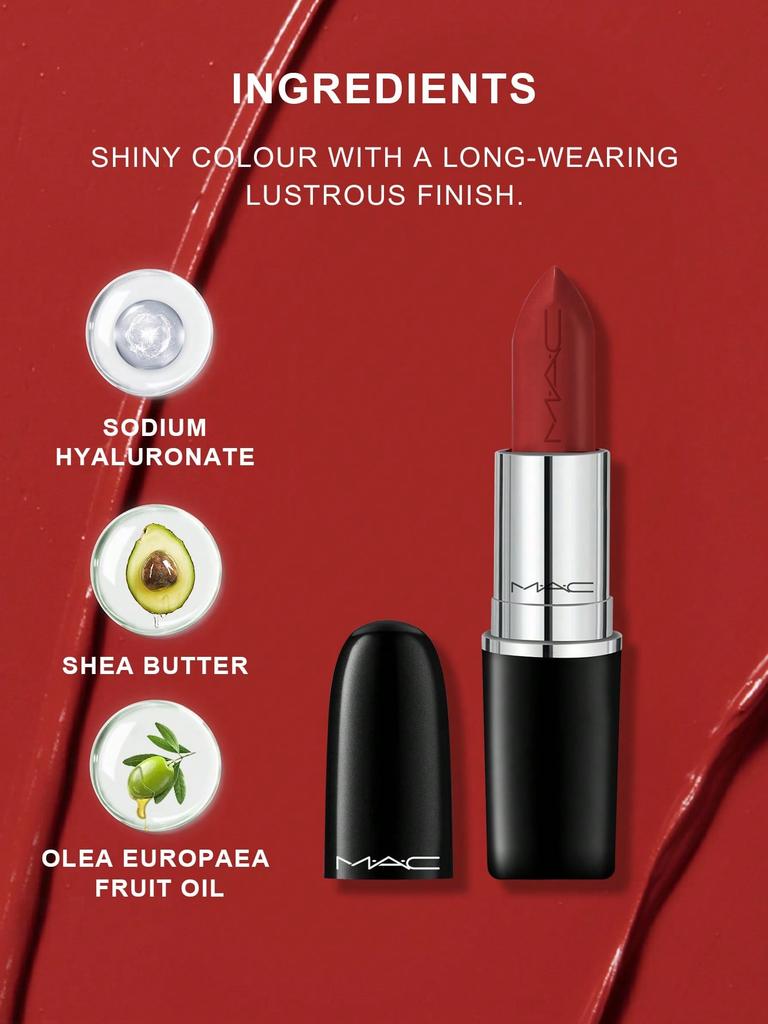 Mac Губная помада Lustreglass Sheer Shine - PDA (Кирпично-красный) 0,1 унц./3 г