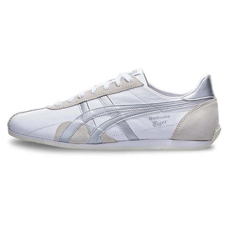ONITSUKA TIGER Runspark Сшитые Спортивные Нескользящие Легкие Кроссовки с Низким Верхом Унисекс Серебристо-Белые D201L-101