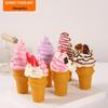 Креативное розовое фруктовое мороженое в рожке - Девчачий симулятор автомата с когтями с хрустящим вафельным рожком