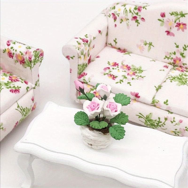 1/12 Кукольный домик Миниатюрный цветочный садовый орнамент Мини-зеленое растение Цветочный горшок Домашнее моделирование дерева в горшке Декор для кукольного домика