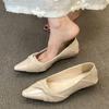 Niche Design Sense Temperament Shallow Mouth Pointed Single Shoes Women Gentle with Skirt Splicing Commuting Mary Jane Evening Ladyshoes