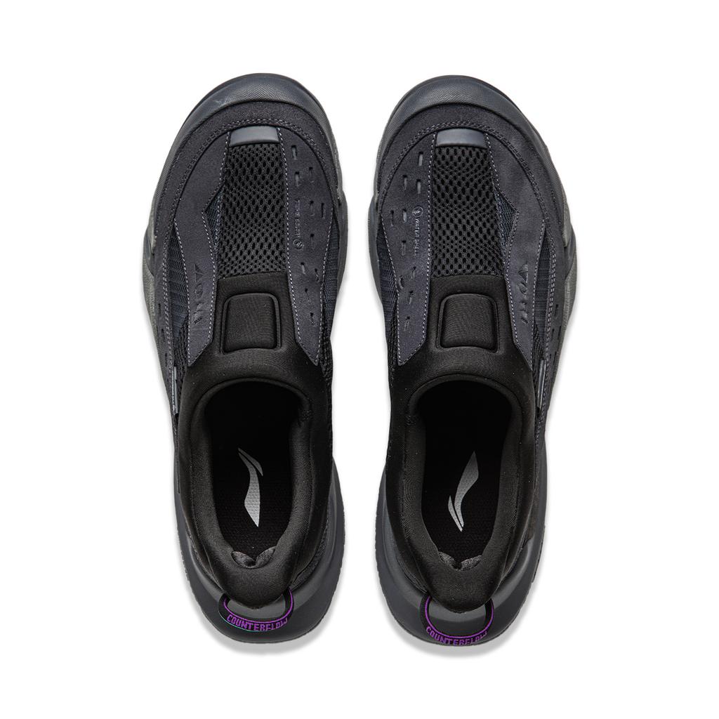 Li Ning Уличные кроссовки CF с амортизацией, износостойкие, низкие, повседневные, унисекс, черные AGLU147-1