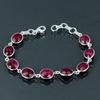 Natural Faceted Ruby Gemstone Silver Bracelet, 925 Sterling Silver, Handmade Adjustable Bracelet Jewelry Gift For Valentine's Day