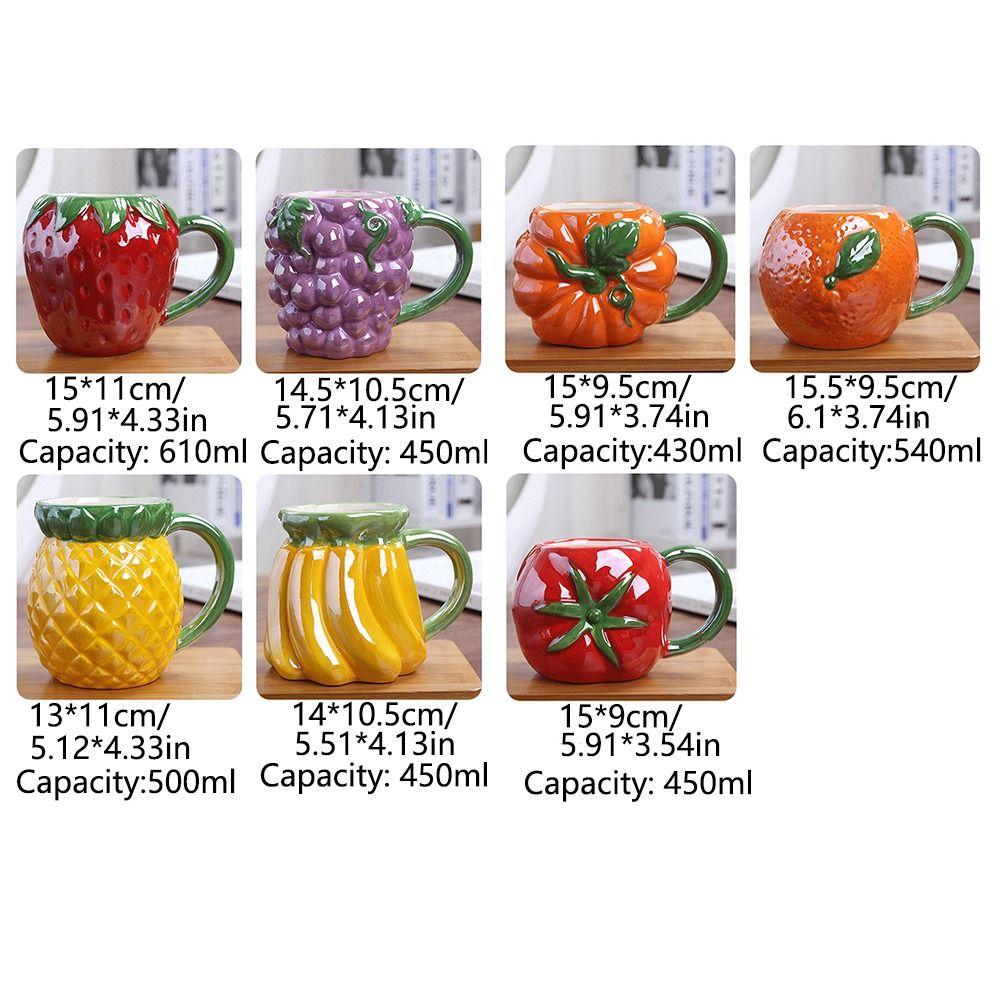 Fruit Shape Water Cups Porcelain 3D Ceramic Cup Adorable Milk Container Household