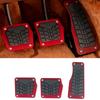 Car Pedal Pads Anti Slip Metal Foot Pad Cover Set for Manual Cars, 3 Piece Non Slip Inserts with Screw Fastened Design for Daily Commuting