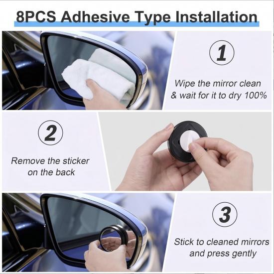 8 Pcs Blind Spot Mirrors for Car, 1.97’’ Round HD Convex