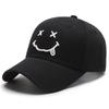 Женские бейсболки с вышивкой смайлика Kpop Черные Хлопковые Регулируемые Snapback Смешные Хип-хоп Кепки Осенние Солнце Папины Кепки для Ма Практичное Использование