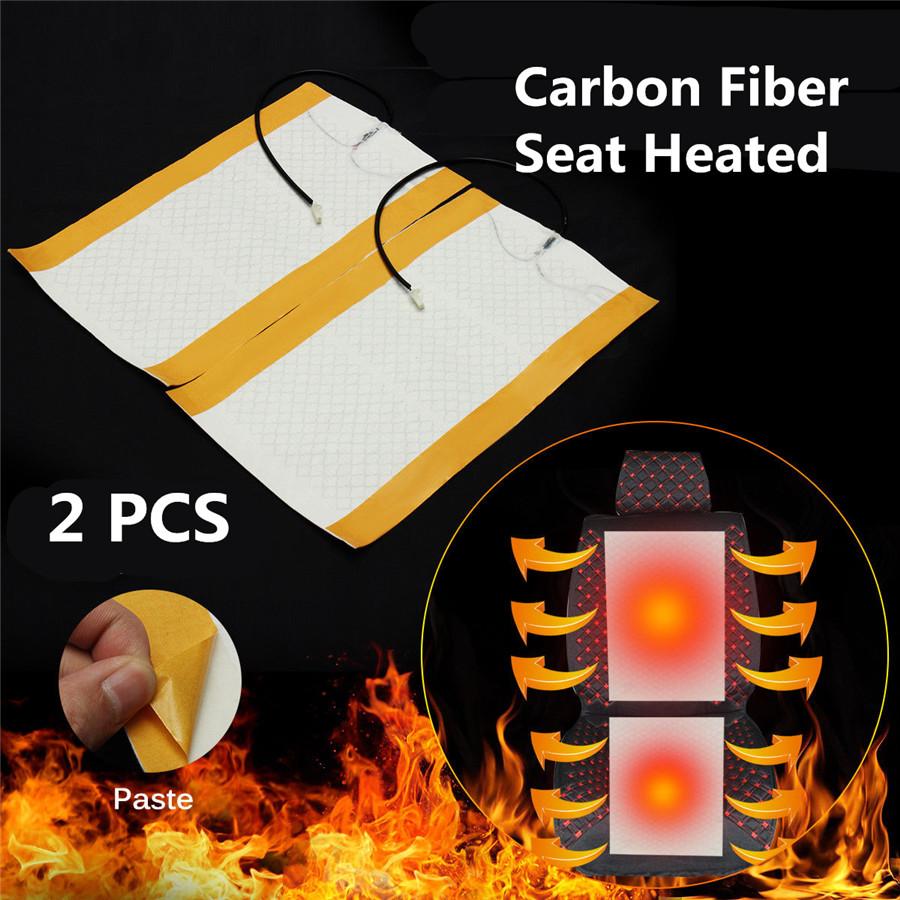 Универсальный 2 шт. 48×27 см Автомобильный подогреватель сиденья из углеродного волокна для легковых автомобилей, внедорожников