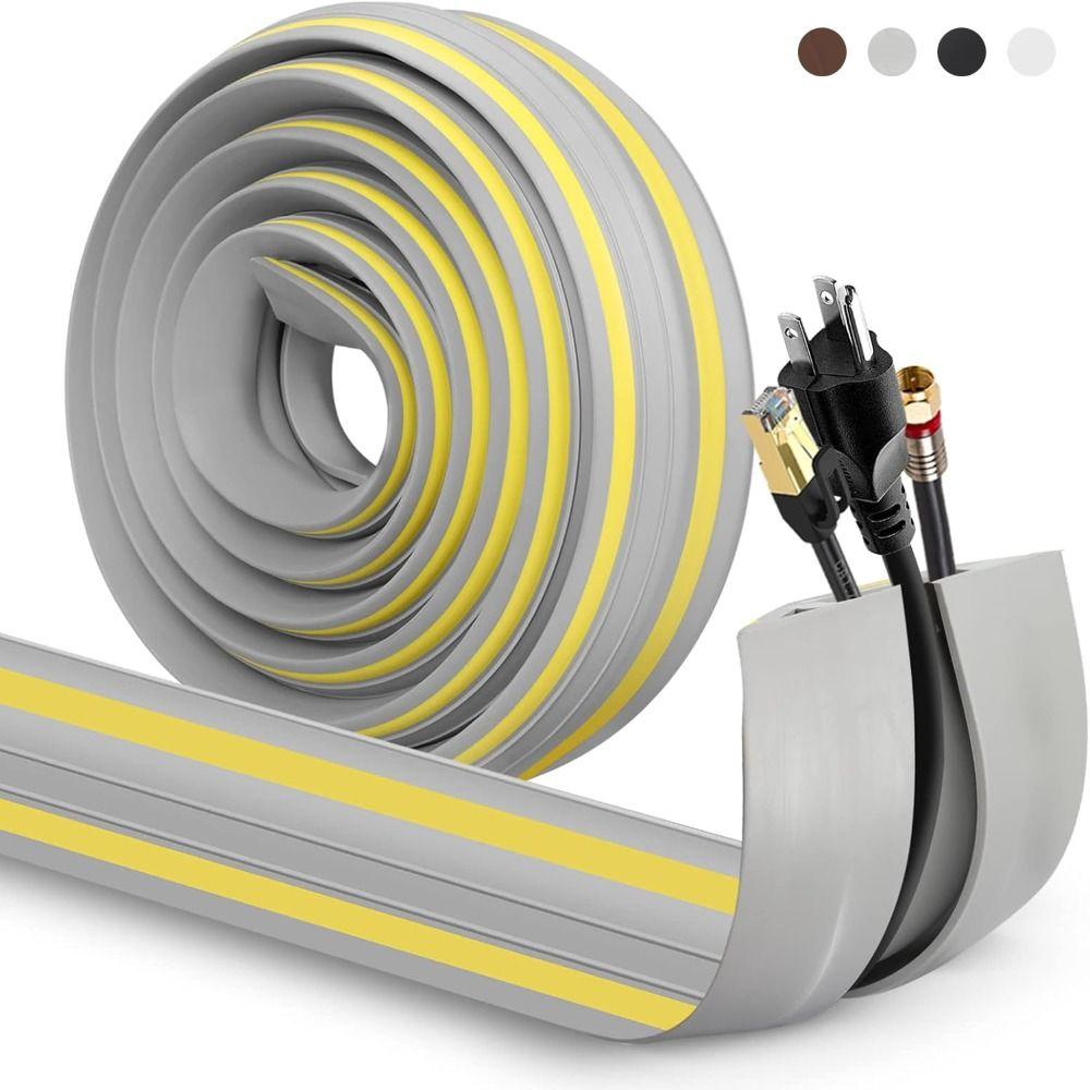ПВХ-укрытие для провода 1 м Защитный чехол для шнура питания Профессиональное напольное покрытие для шнура питания на открытом воздухе