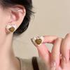 Silver needle resin simple fashion love earrings cartoon sweet and cute temperament earrings niche high-end earrings women