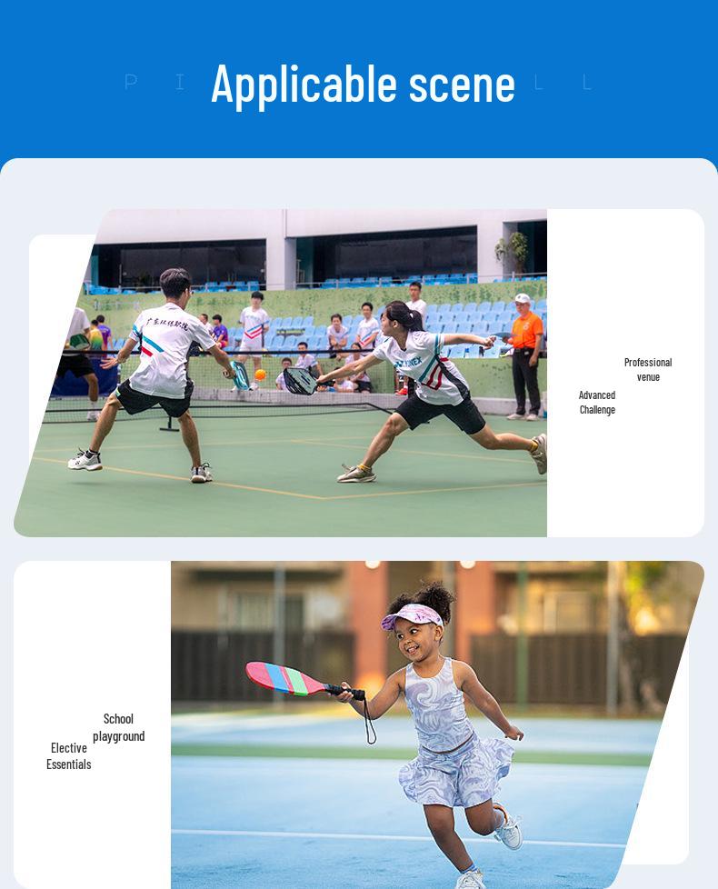 Карбоновая бесшумная цельная соревновательная пиклбольная ракетка 14 мм