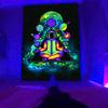 Black Light Tapestry UV Reactive Psychedelic Wall Hanging Fantasy Space For Bedroom Dorm Separate Room Decoration