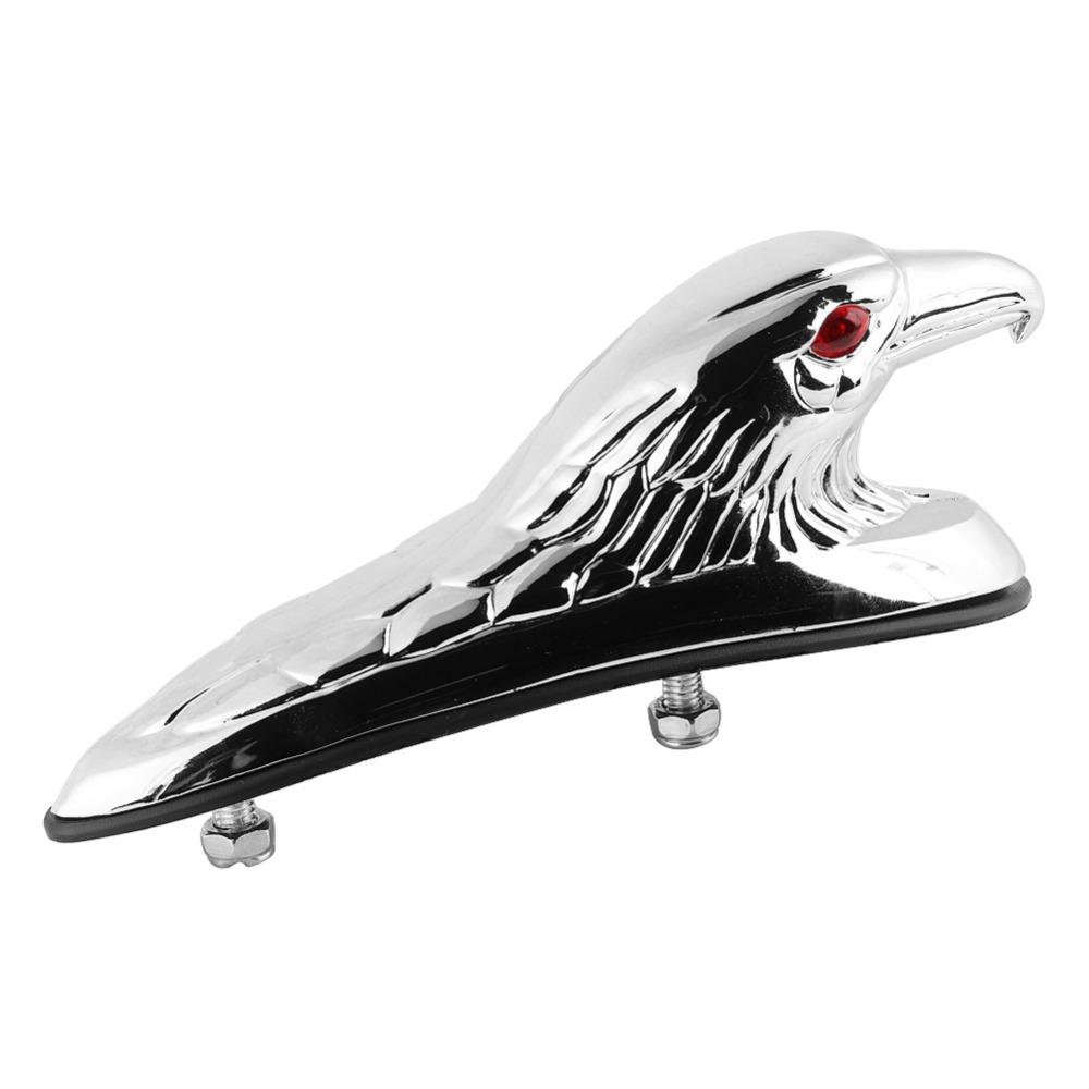 Chrome Finish Eagle Head Ornament Front Bonnet Mount Eagle Head Statue Decor Accessory