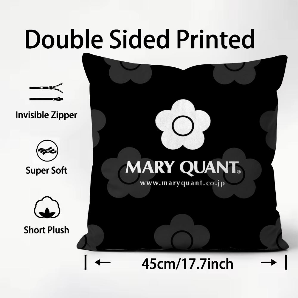 Fashion Brand MMary QQuant Cushion Cover Plush Fabric Soft DoubleSided Printed Sofa Warm Winter Home Child Gift Pillow Case