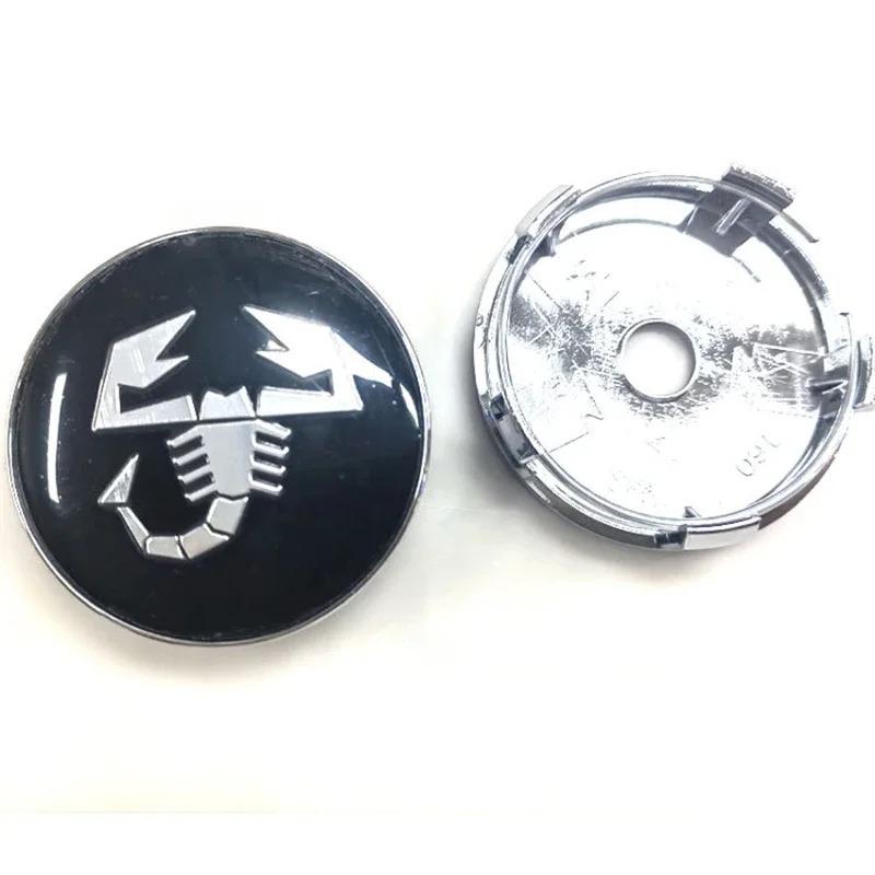 4PCS 60mm Car Wheel Hub Cover Emblem Sticker Accessory For Abarth 500 Tipo FR Panda Argo Freemont Viaggio Bravo Punto Doblo