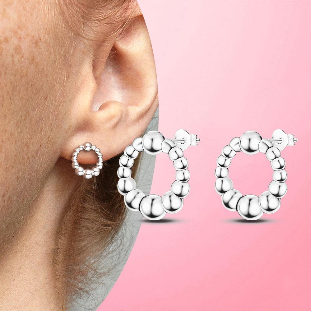 Серьги Серебряные серьги 925 пробы Геометрические серьги-гвоздики для женщин Свадебные серьги в корейском стиле S925 Изящные ювелирные изделия Тенденция