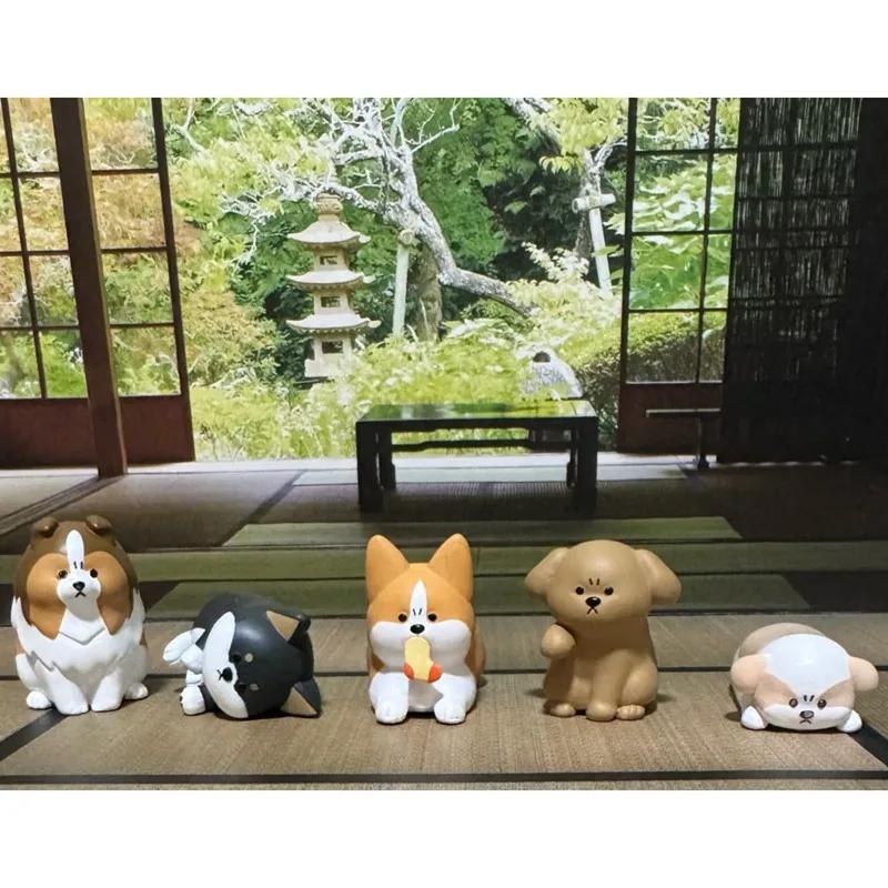 Japan Angry Cute Pet Dog Blind Box Toys Kawaii Animal Series Shiba Inu Pembroke Corgi Doll Model Toys Collect Ornaments