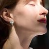 Премиальные металлические серьги-гвоздики с покрытием из 18-каратного настоящего золота, посеребренные S925, модные, легкая роскошь