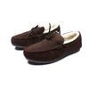 Модные зимние замшевые мокасины для вождения, лоферы, обувь дуду, мужские, плюс теплые, с бантом, корейская версия, повседневные, с мелким вырезом, плоские, ленивые, хлопковые туфли