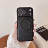 For iPhone 17 Pro Max Case Metal Lens Protection Leather Coated PC TPU Phone Cover Compatible with MagSafe