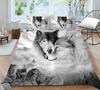 Комплект с принтом животных 3D цифровая печать пододеяльник, постельное белье набор из трех предметов