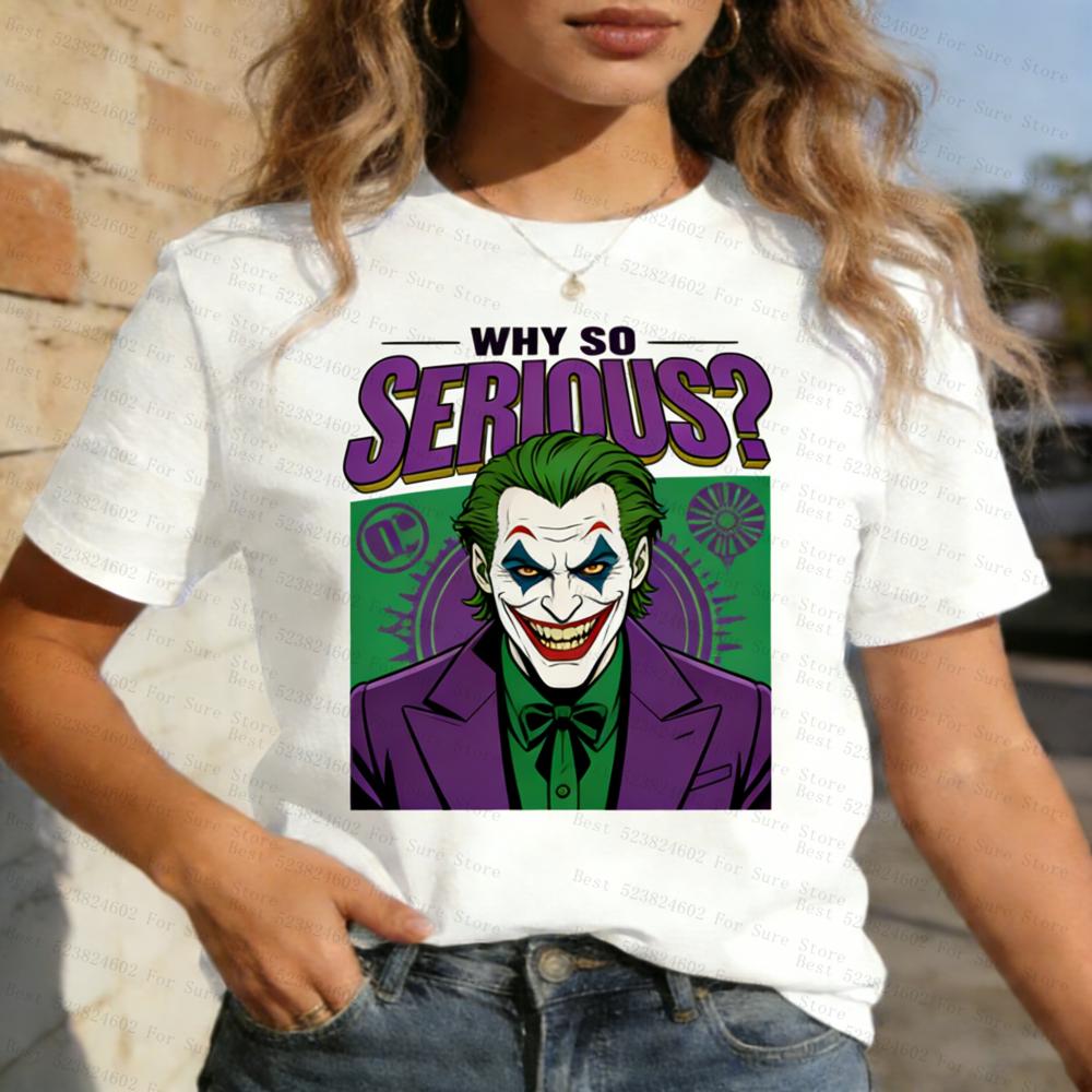 Comics Superhero Tshirts for Women Joker Harley Quinn Wonder Women Print Casual Cotton Short Sleeve Tee Streetwear FeUnisex Tops