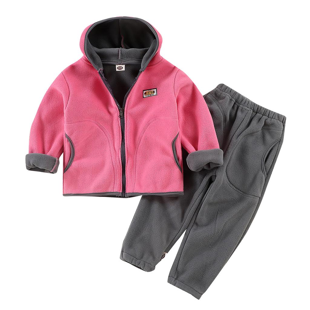 Детский комплект осень-зима, средний и большой детский комплект из двух предметов: куртка с капюшоном и длинными рукавами + штаны