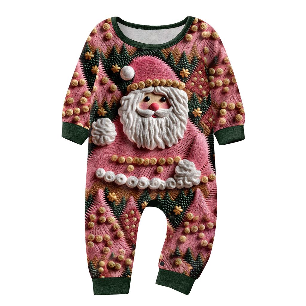 Matching Family Christmas Print Flannel Homewear Set Long-Sleeve Top And Pants