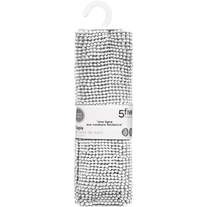 Tapis de bain "Chenille" 50 x 80 cm Atmosphéra - Chenille Blanc