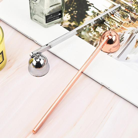 Свечегаситель в форме колокола с длинной ручкой, фитиль для чайной свечи из полированной нержавеющей стали