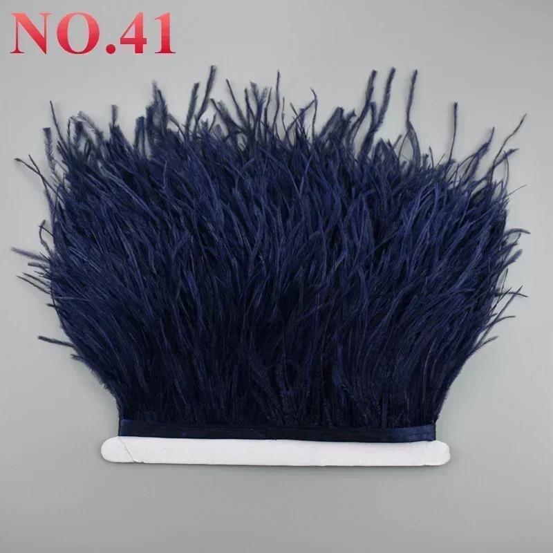 Feather10Meters Ostrich Feathers on Ribbon Tape 10-15cm 4-6" Feather Trim Boa for Clothes Sewing Trimmings Fringe Manmade Decorations