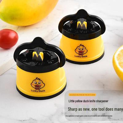 Мини-точилка для ножей на присоске «Желтый утенок» - Многофункциональный кухонный инструмент и артефакт-точильный камень
