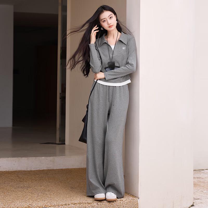 Xiangying Women's High-Waisted Casual Wide-Leg Pants