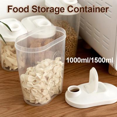 Большая емкость для хранения продуктов питания, 1000 мл/1500 мл, герметичная банка с легким замком, пластиковая прозрачная кухонная посуда для хранения