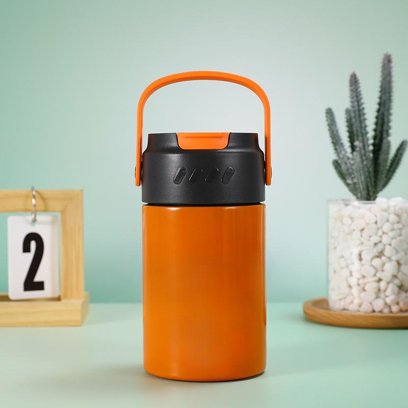 Кружка из нержавеющей стали 316, уличный портативный спортивный чайник для мужчин и женщин, высококачественные соломенные чашки, портативные цветочные чашки