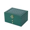 Three-Layer PU Leather Jewelry Box with Velvet Storage and Large Capacity Drawer